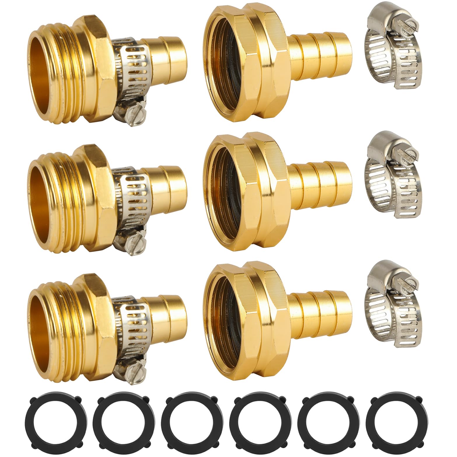 BILAL 3-set garden hose repair kit with connectors and clamps for quick, secure hose repairs