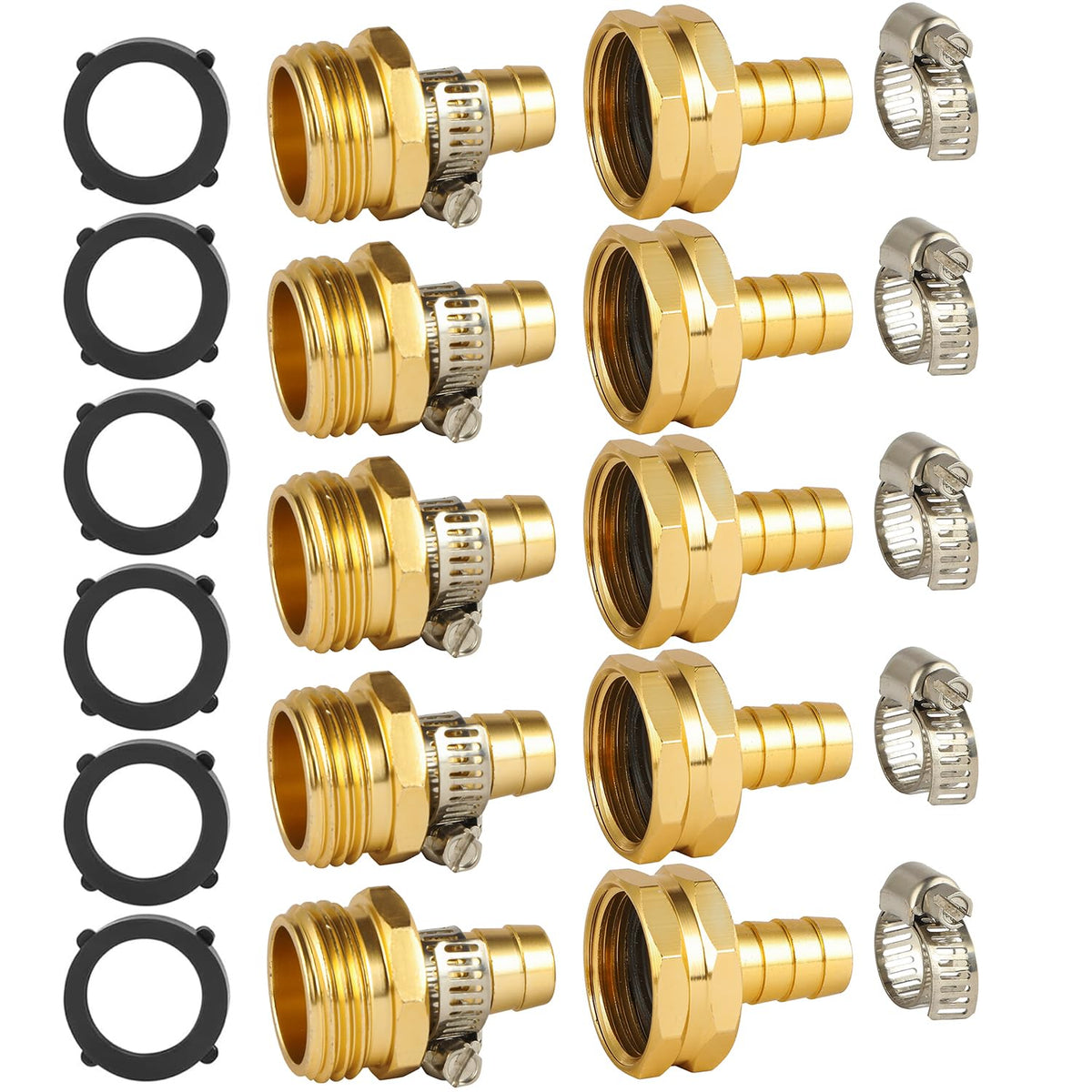 Bilal 5-set garden hose repair connectors for fast leak fixes.