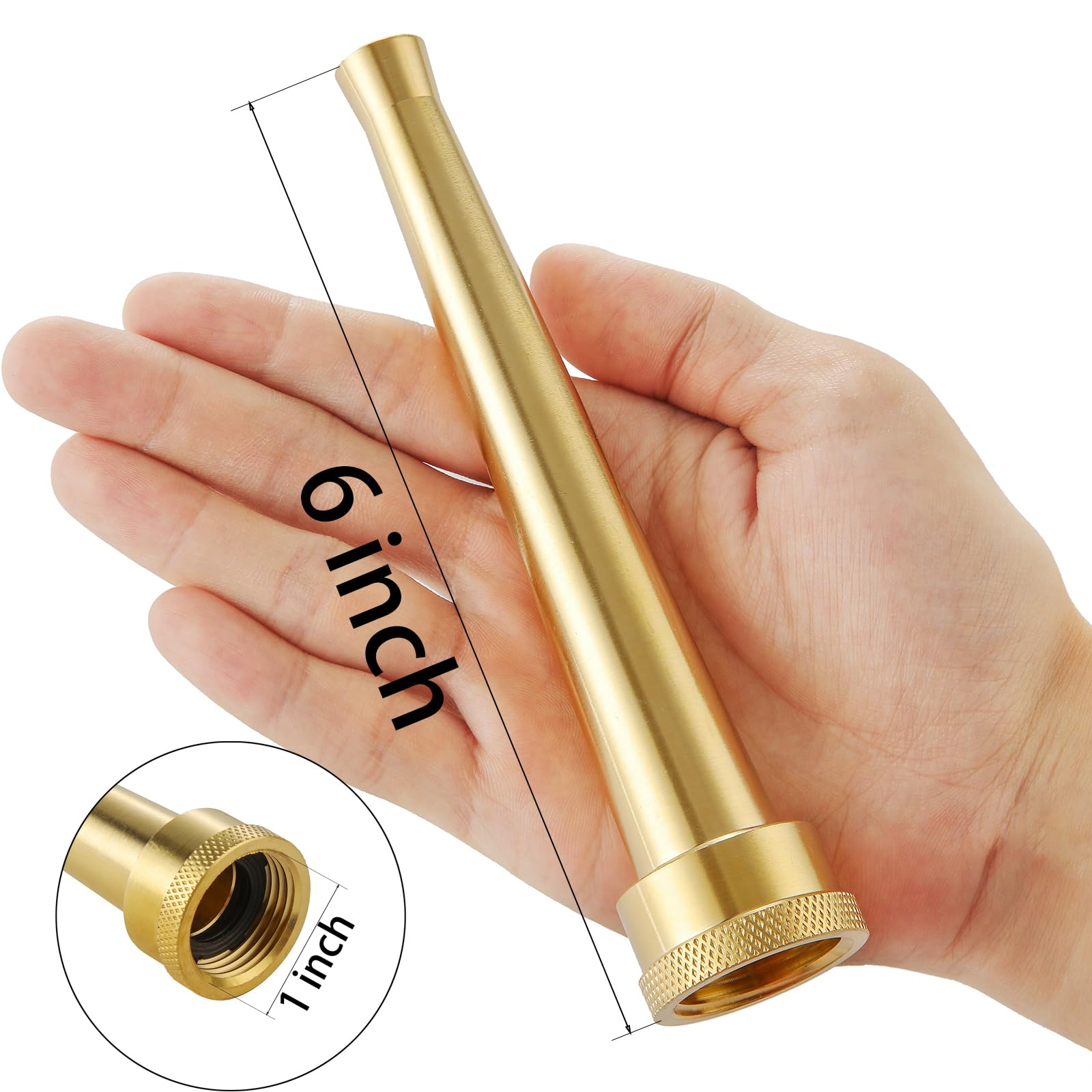 BILAL brass nozzle with 3-4 inch inlet connects quickly to standard hoses.