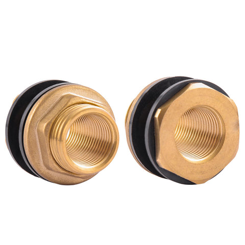 Bilal bulkhead fitting 34-ght male closeup shows garden hose compatibility.