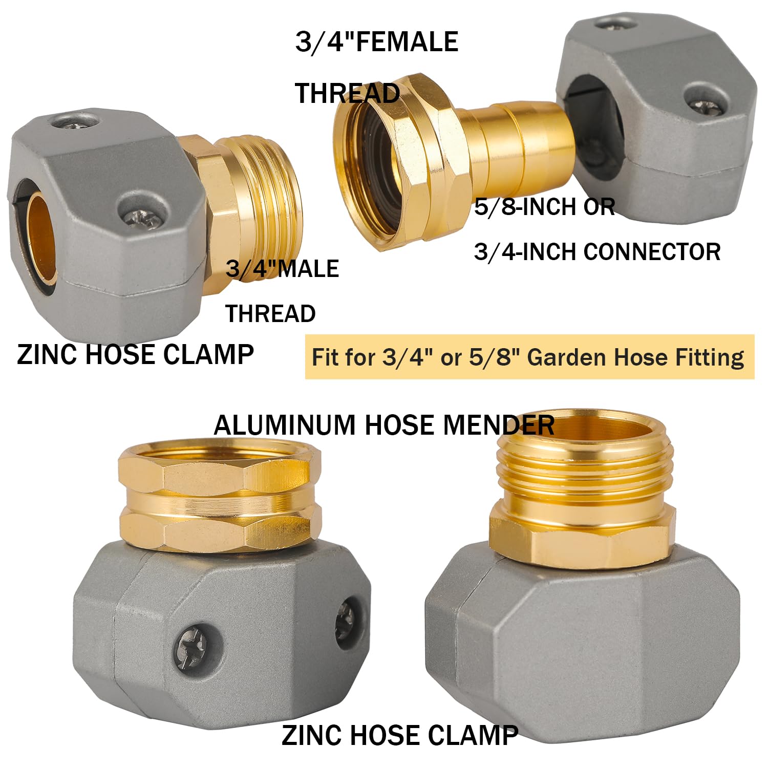 BILAL garden hose repair kit zinc clamp keeps fittings tight and rust-free.