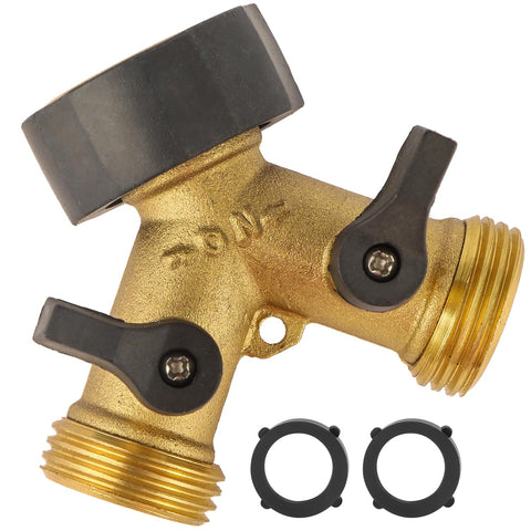 BILAL garden hose splitter two-way brass for durable irrigation