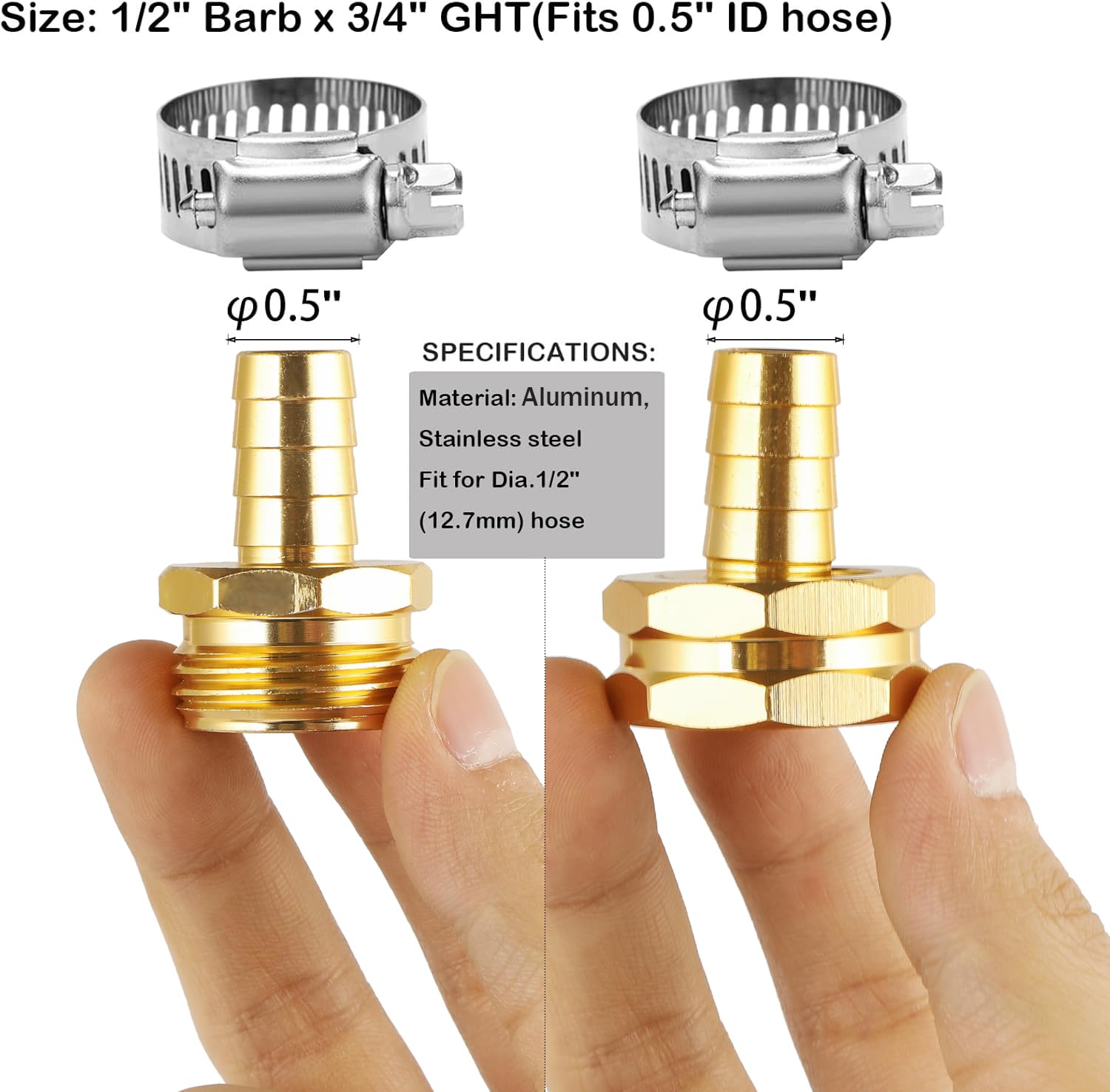 Stainless steel hose clamps provide durable, tight seals for Bilal kit.