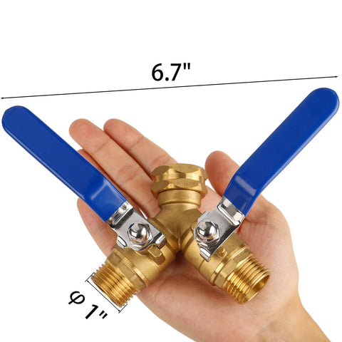 Bilal hose splitter extended handle eases operation during long watering sessions.