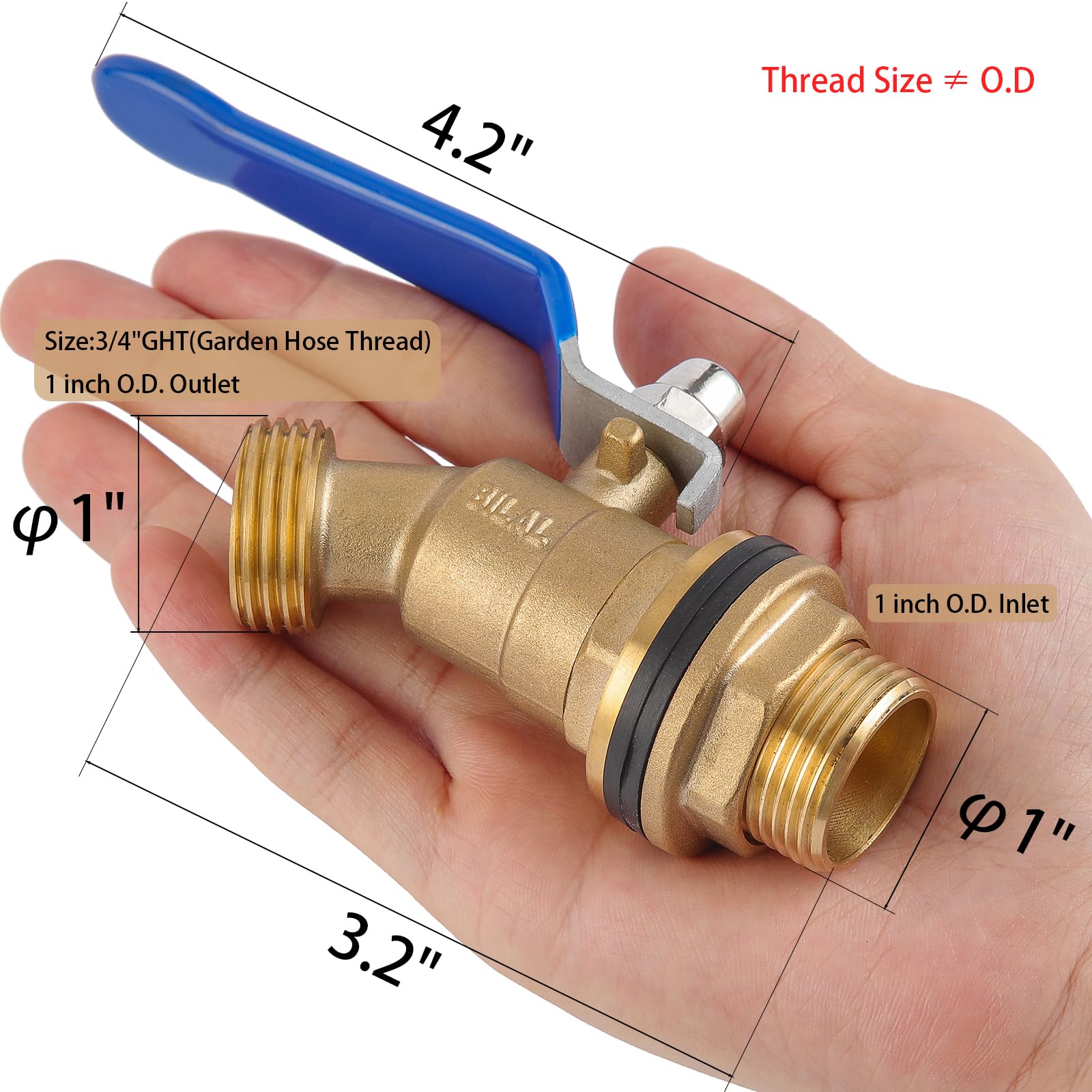 BILAL rain barrel bulkhead fitting shown for secure, leak-free setup