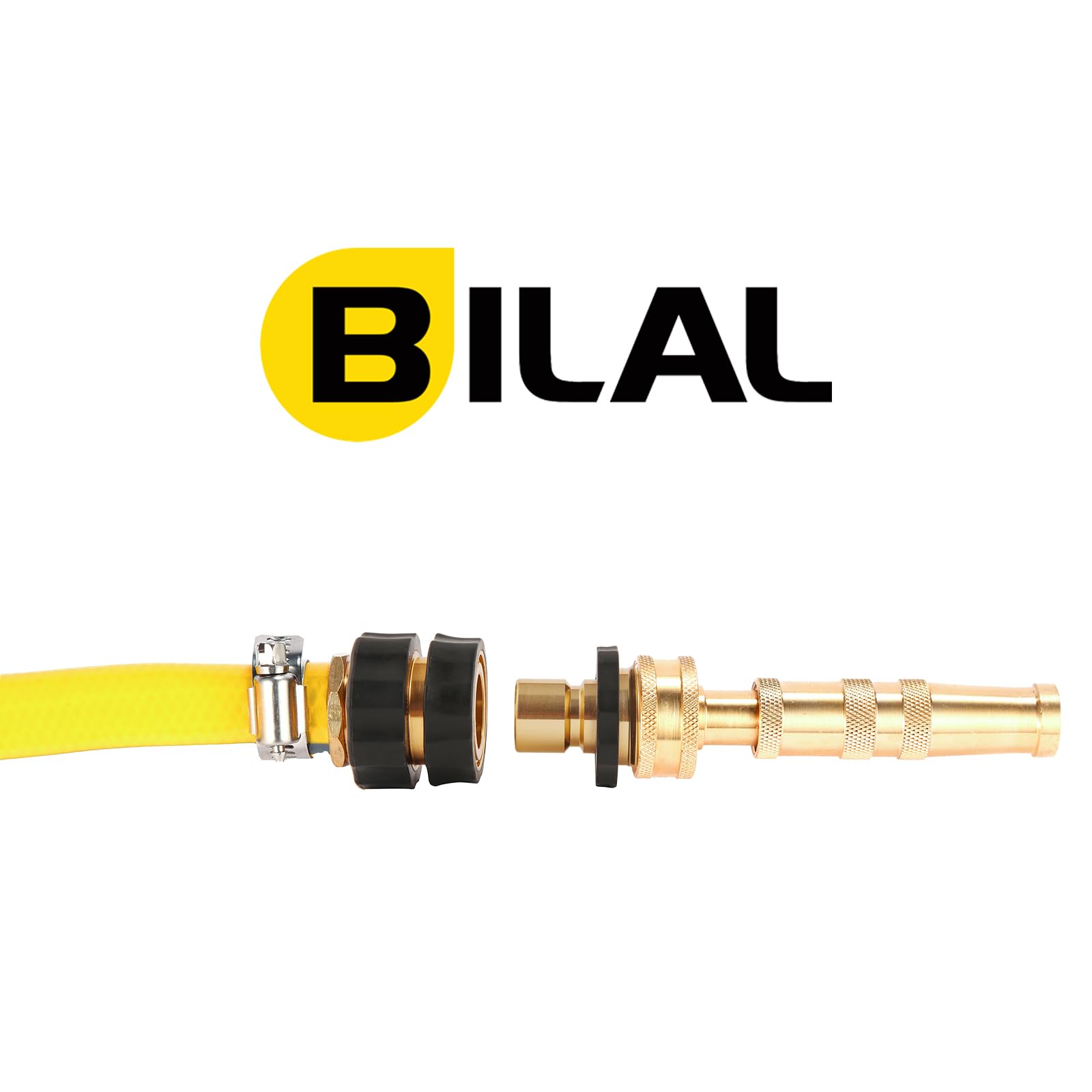 BILAL universal 3/4-inch GHT threads fit most hoses and devices.