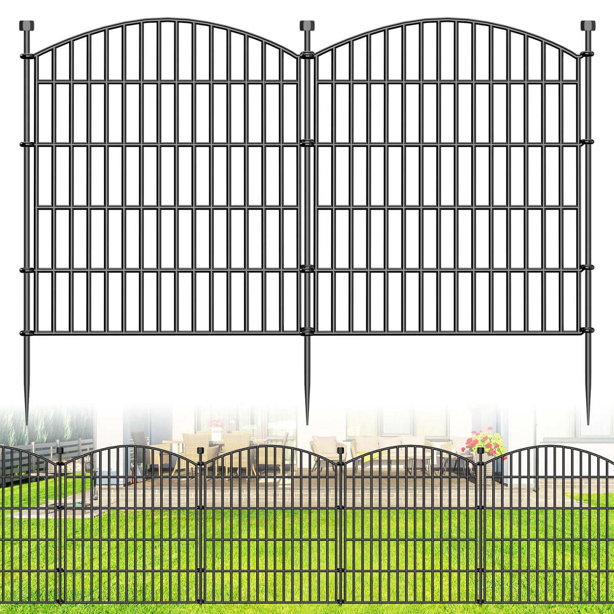 Bilibompa 10-panel decorative garden fence, 32h x 29w, ideal as lawn border edging.