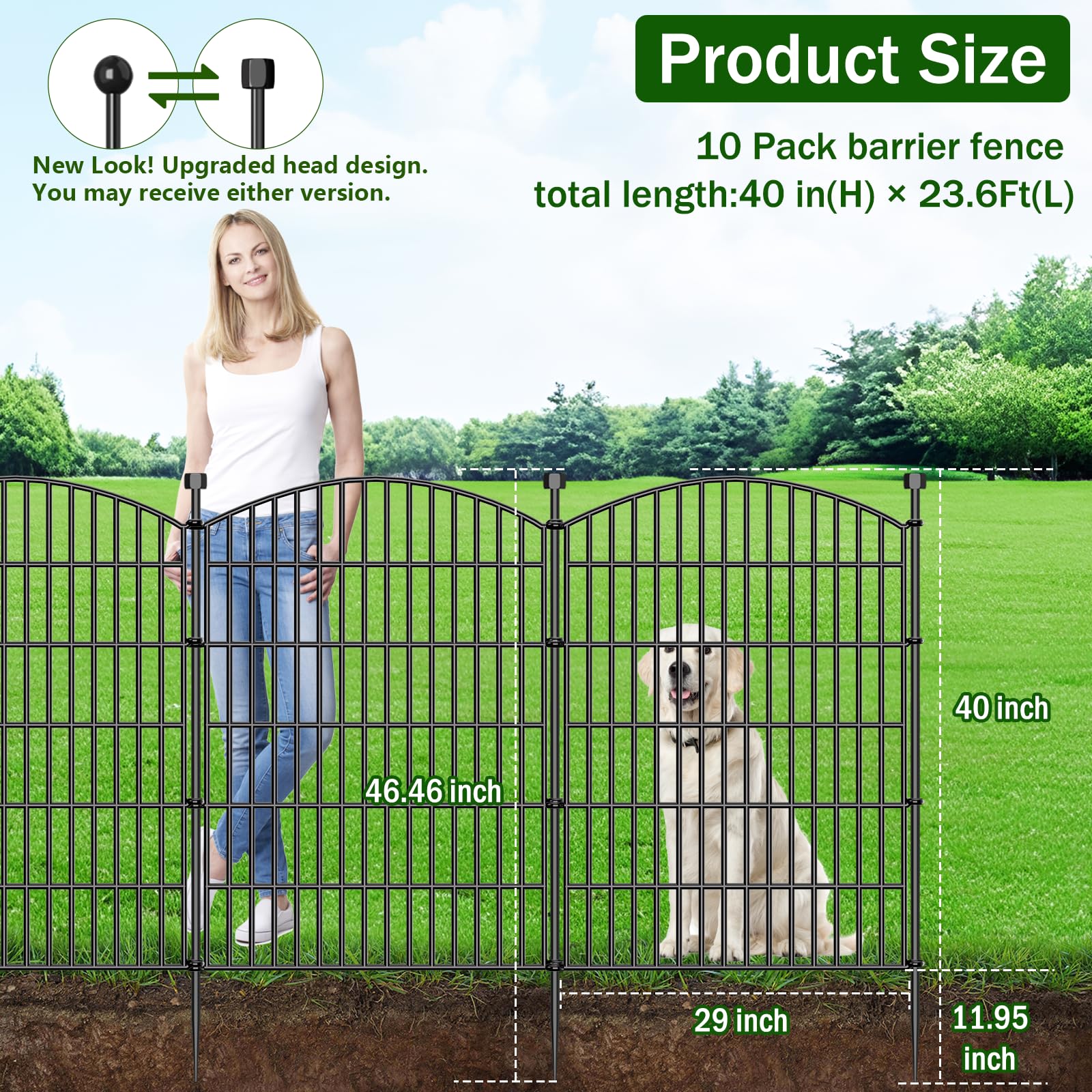 Bilibompa rustproof metal fence with ground stakes for quick installation.