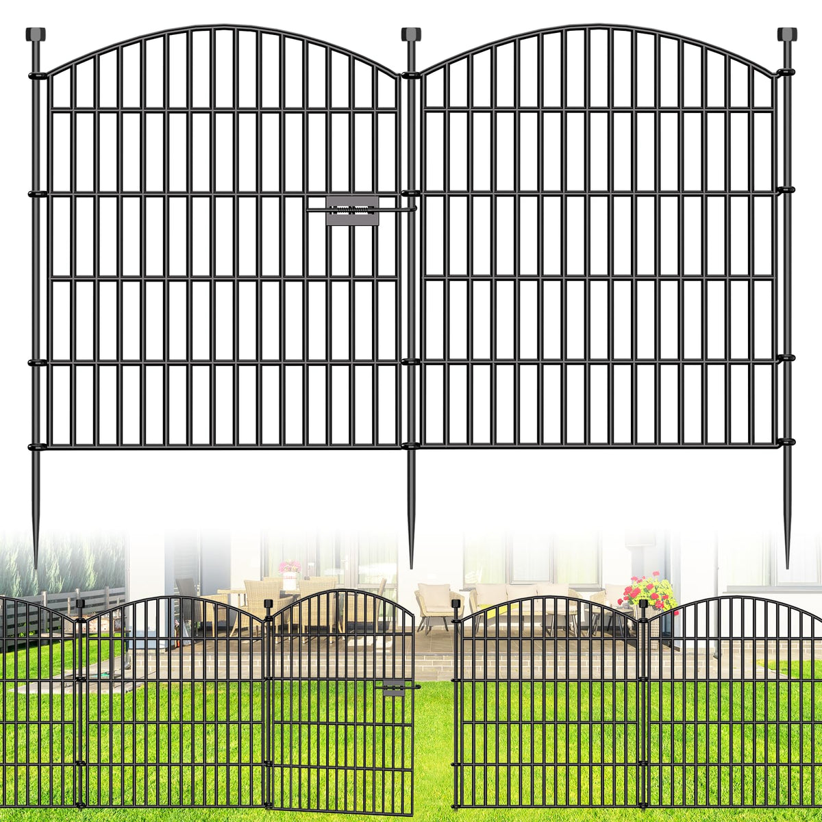 Bilibompa 10-panel garden fence with gate for yard protection and style