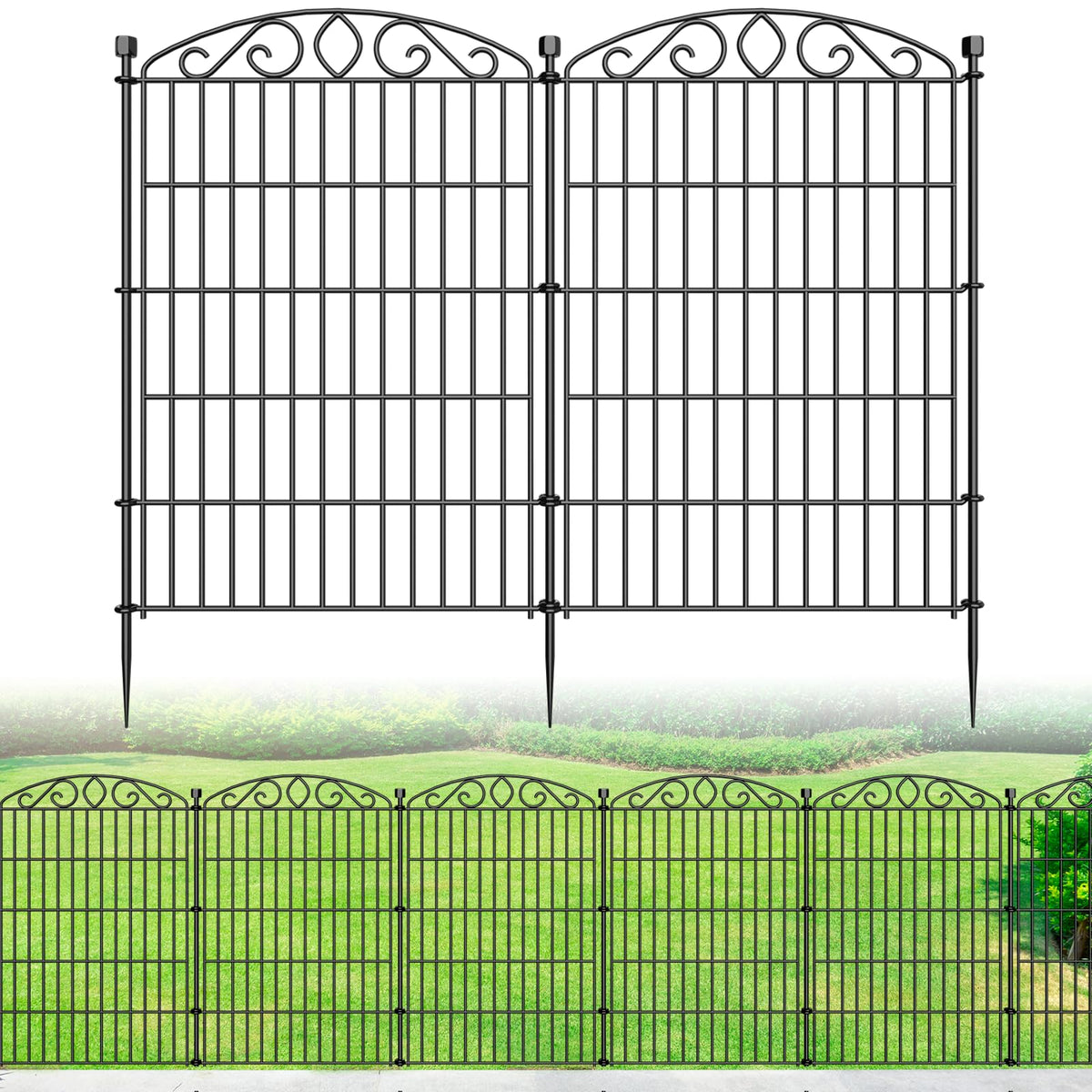 Bilibompa 12-panel garden fence tall 36 inch height protecting yards and flower beds.