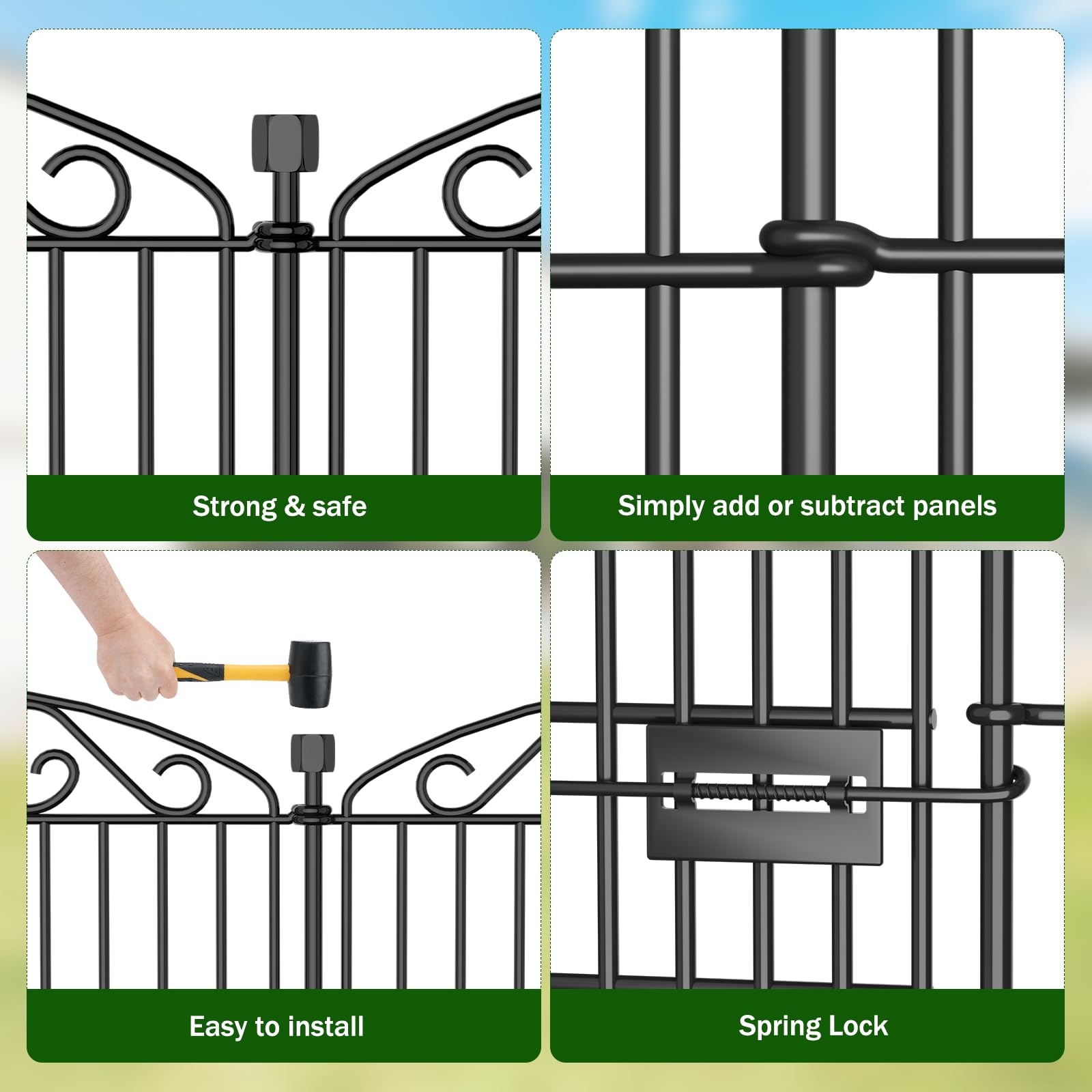 Bilibompa decorative arched border in black adds yard definition