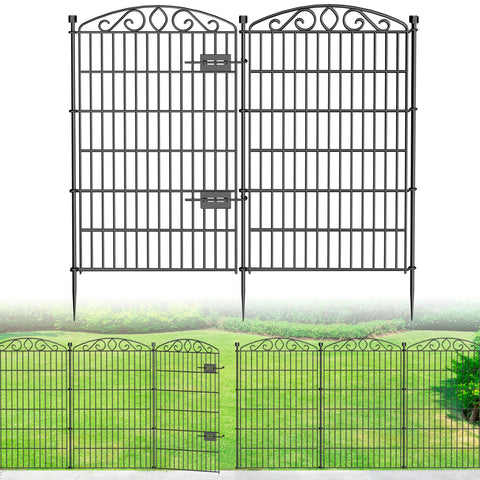 Bilibompa decorative garden fence 6-panel gate, tall yard boundary.