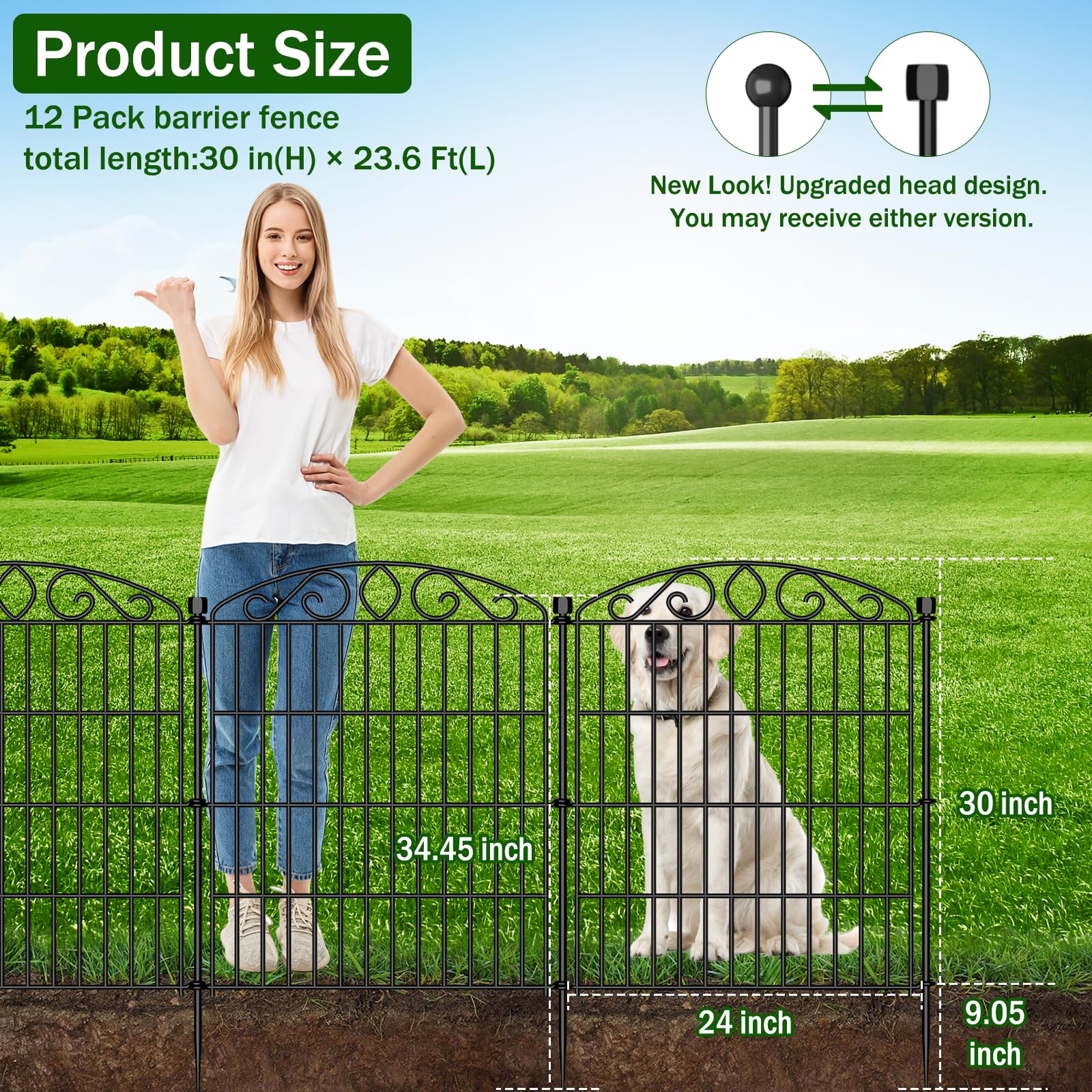 Bilibompa Garden Fence 12-Panel no-dig installation with rustproof stakes