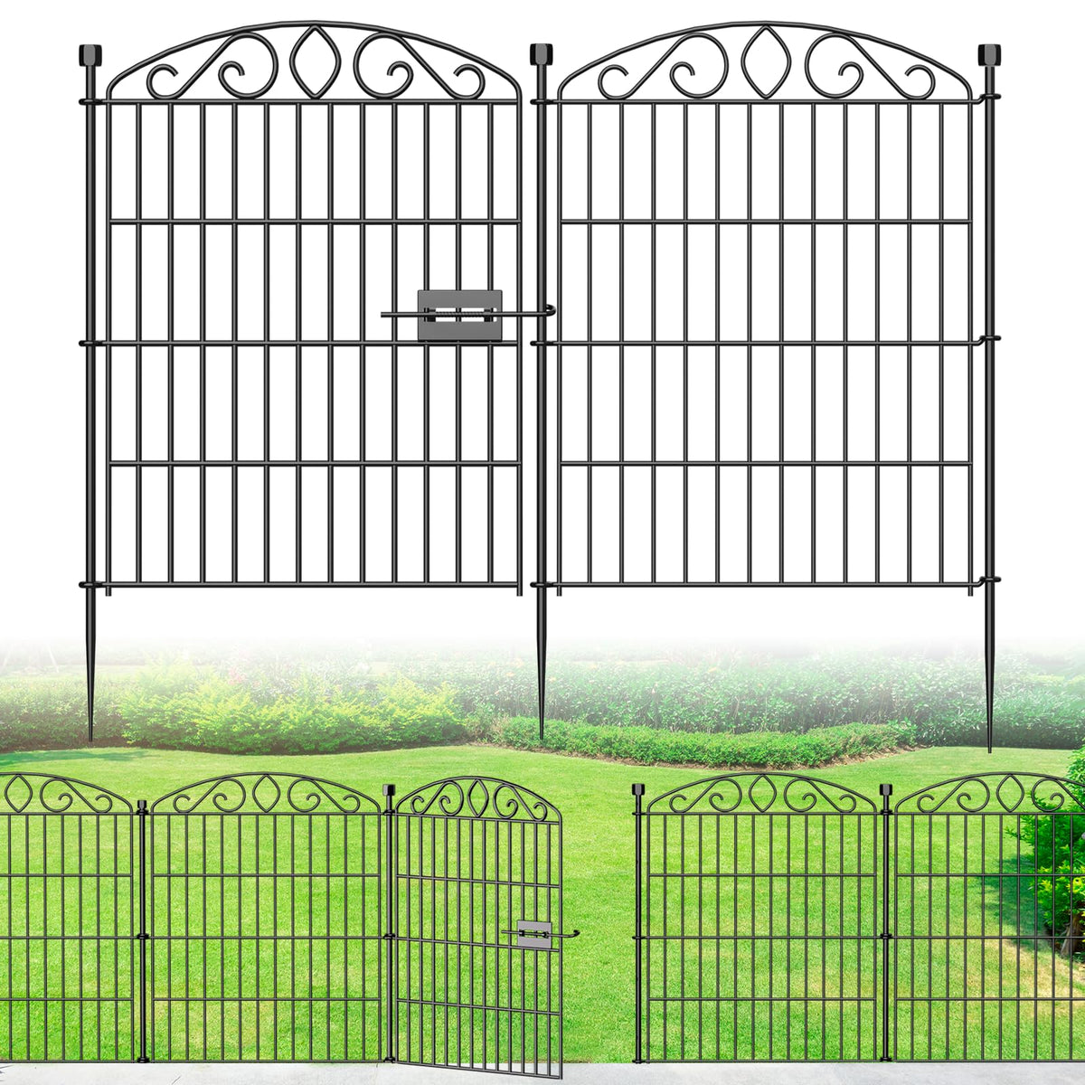 Bilibompa garden fence 12-panel illustrates tall barrier for yards and borders.