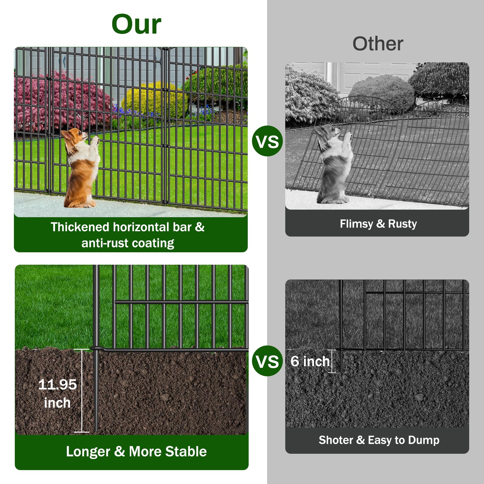 Bilibompa rustproof metal fence ready to withstand outdoor conditions.
