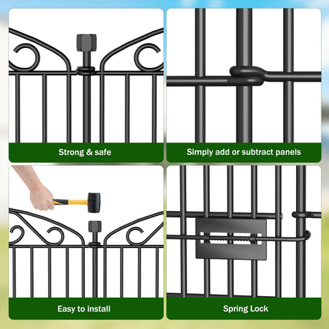 Bilibompa rustproof metal fence offers weatherproof durability.