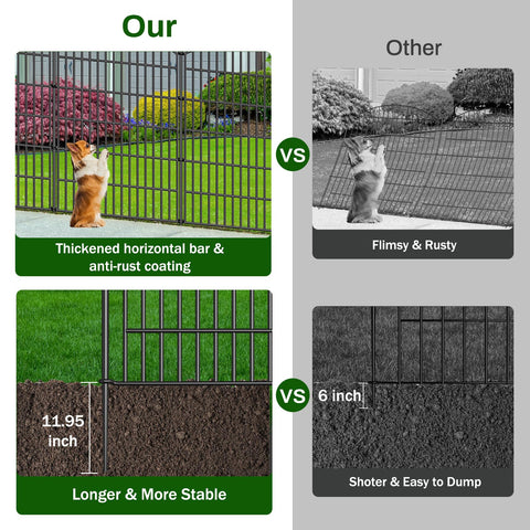 Bilibompa rustproof metal fence ready to withstand outdoor conditions.