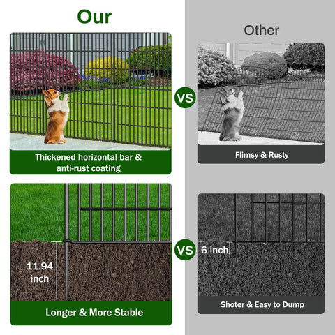 Bilibompa rustproof metal yard fence resists weather while safeguarding plants.