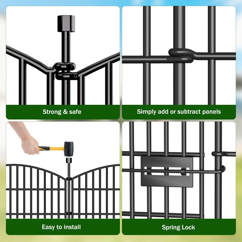 Bilibompa rustproof metal yard fence withstands weather and keeps its shape.