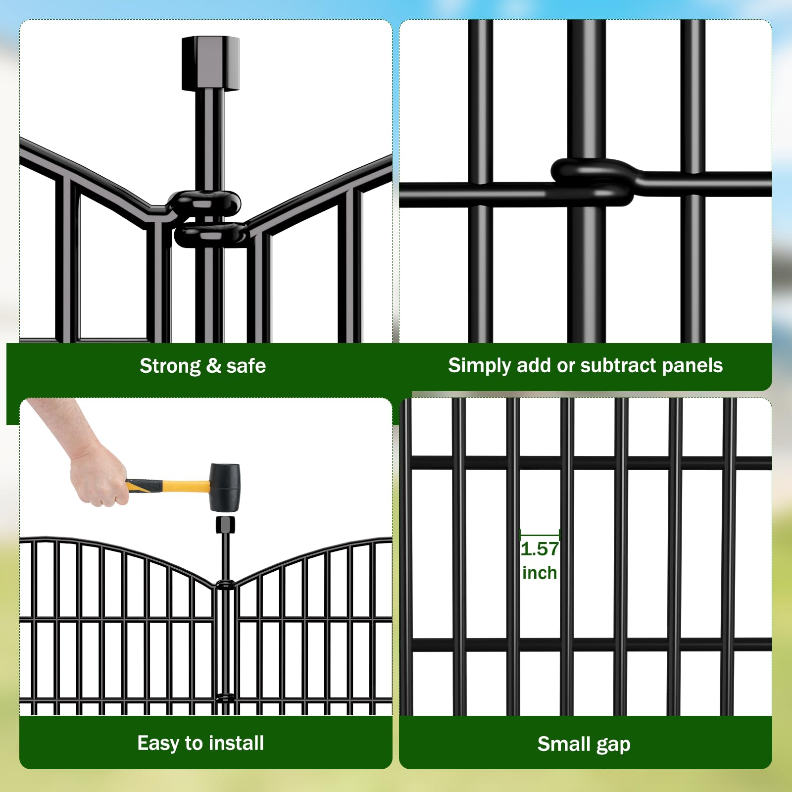 Bilibompa versatile border fence shapes flower beds and garden boundaries.