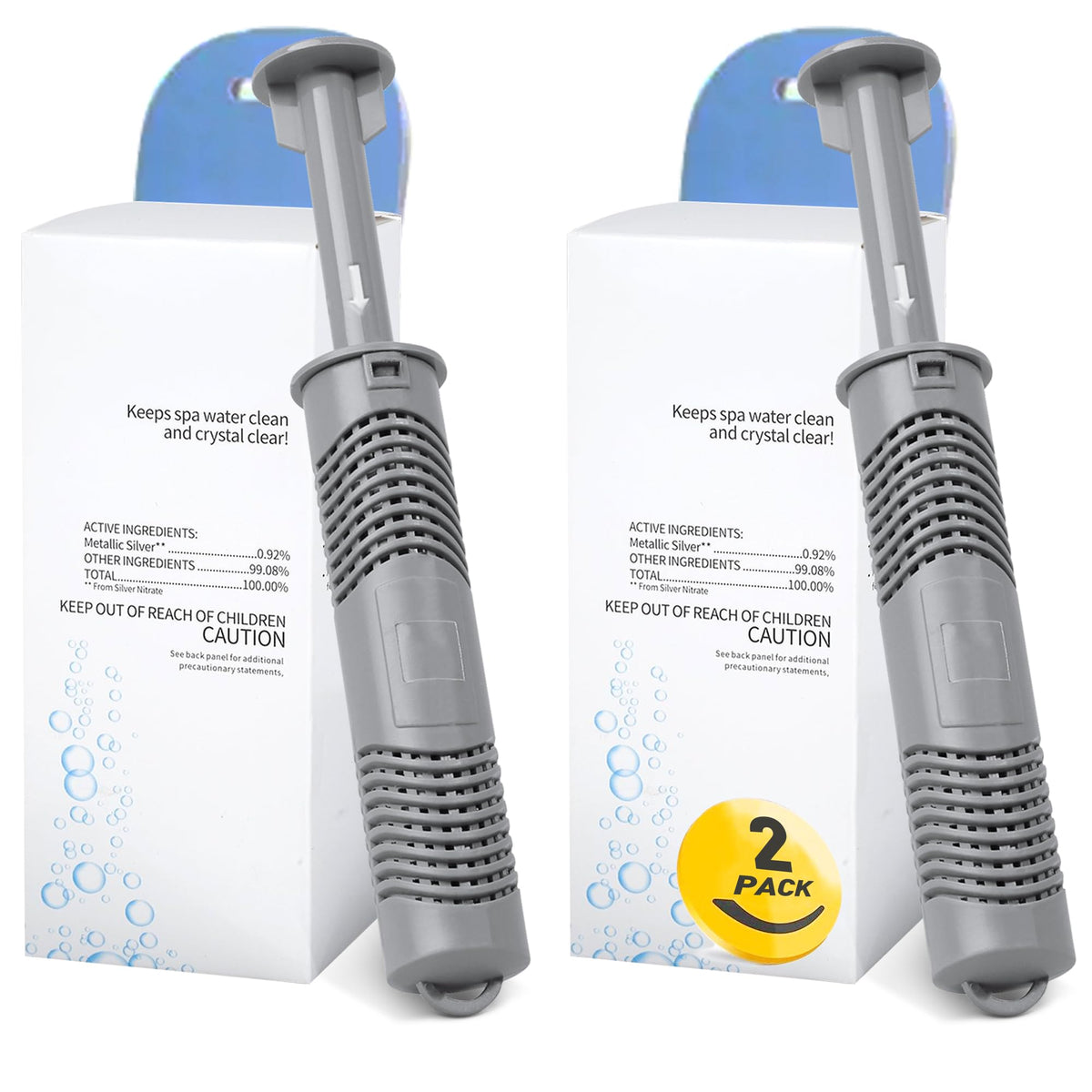 Bilinavy Spa Ag+ mineral stick installed in filter for clearer water and easier maintenance