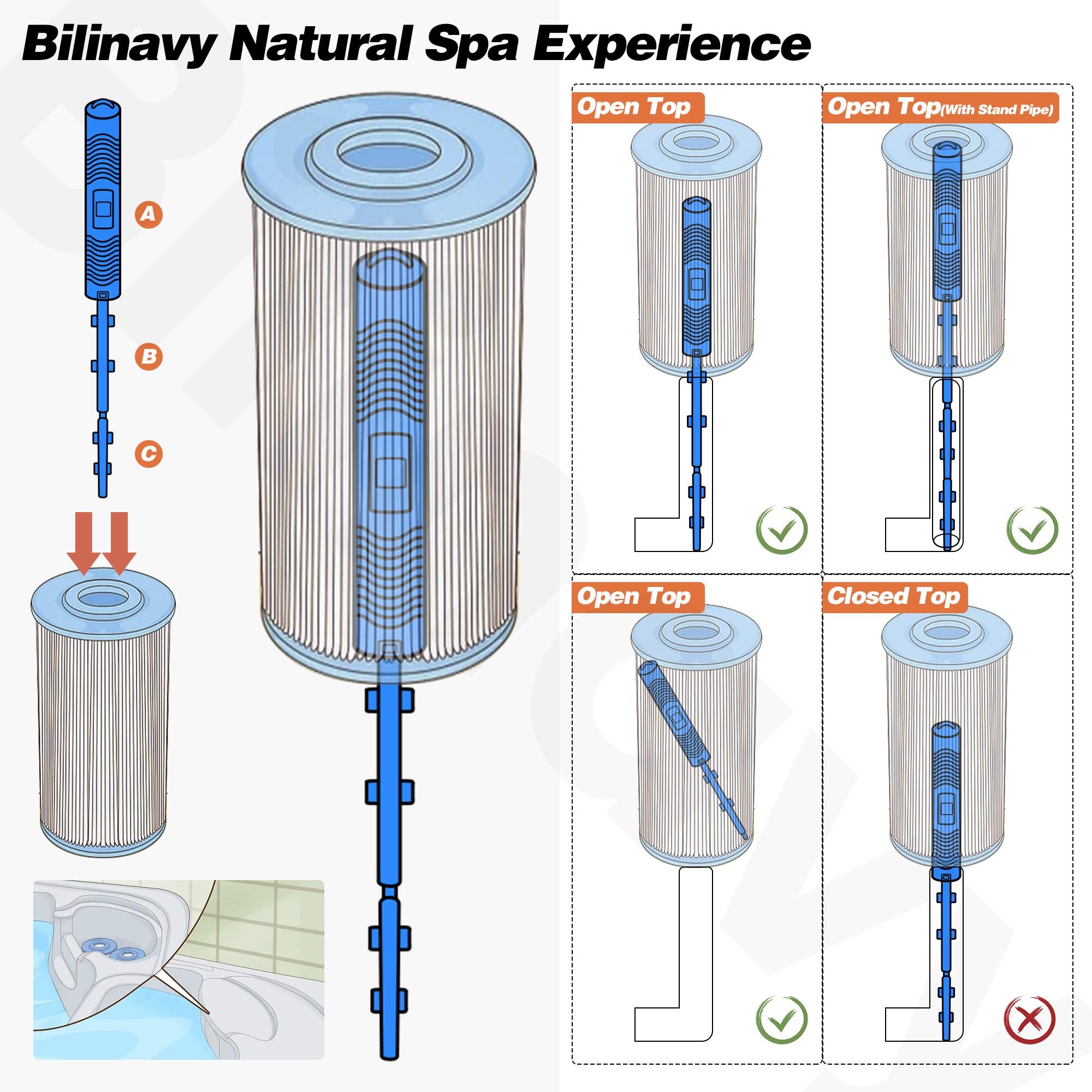 Bilinavy installation guide for quick, heat-resistant filter setup.