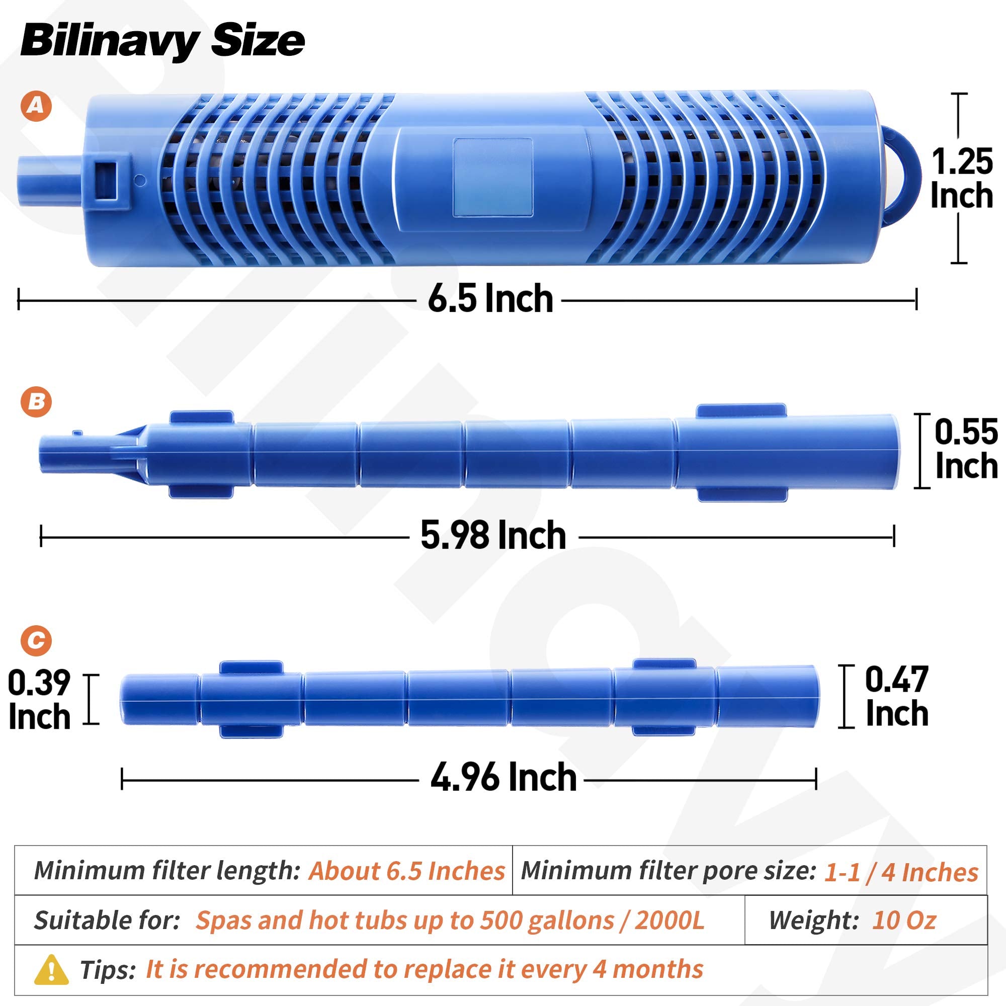 Bilinavy mineral sticks compatible with spas up to 500 gallons for easy maintenance.