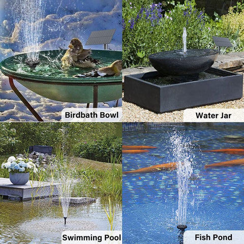 Biling bird bath water pump powering a refreshing outdoor habitat.