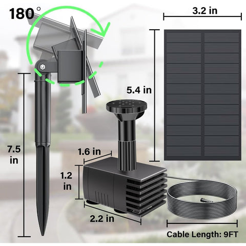 Biling rotatable 180° solar panel for flexible sun exposure.