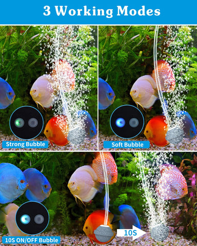 Built-in 2200mAh battery backup supports night operation on the Biling aerator