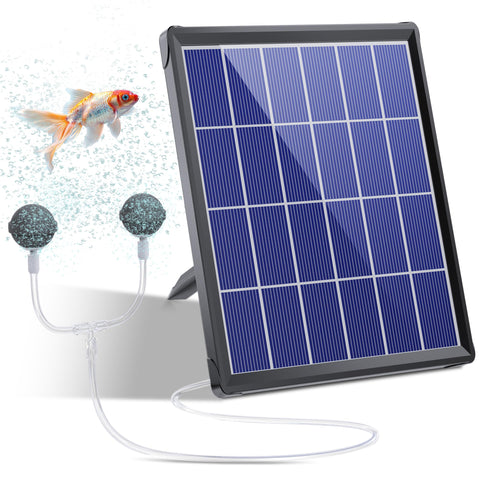 Biling Solar Pond Aerator front view highlights compact portable design for quick outdoor setup.