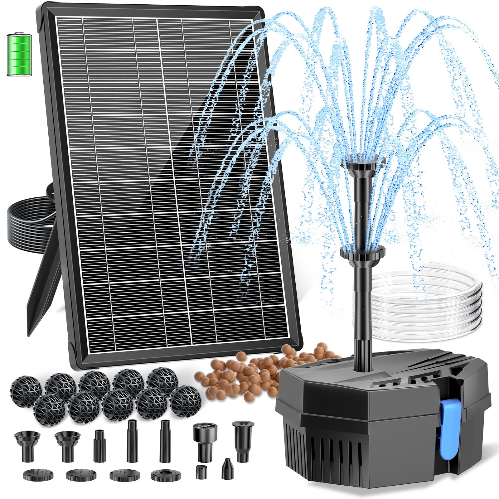 Biling Solar Pond Filter overview showing clear water for birds