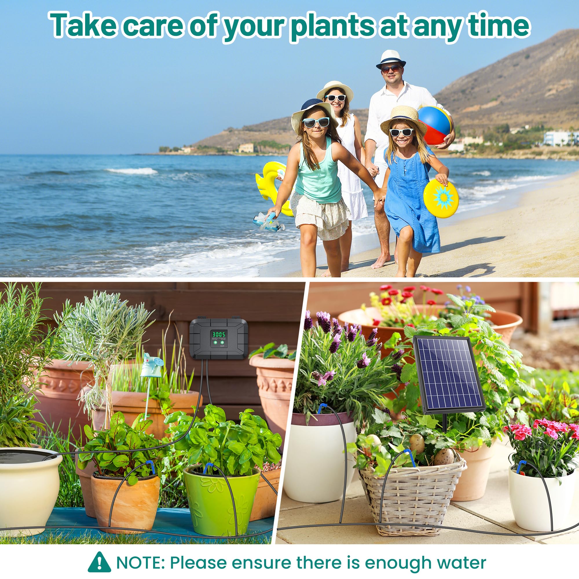 Biling water output display 800-900 ml per minute for multi-plant watering