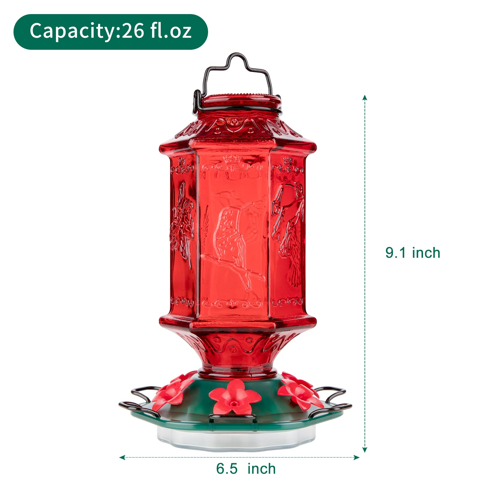 Billion Sky feeder with six flower ports welcomes multiple hummingbirds.