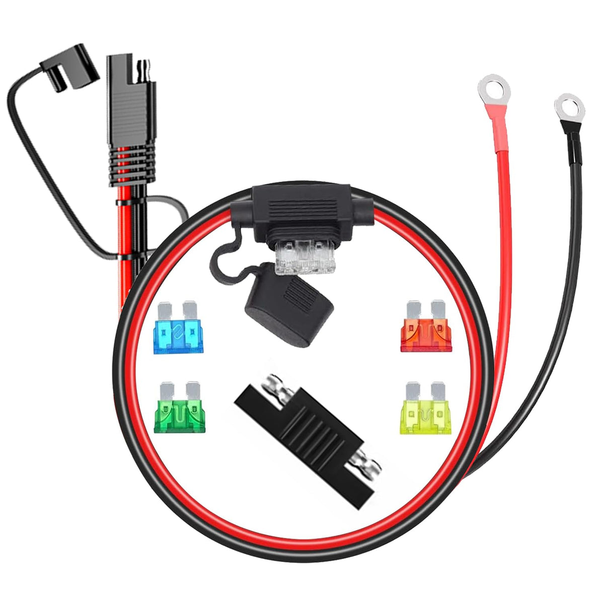 Billion wealth SAE extension cable 10AWG in use for battery connections with rugged feel