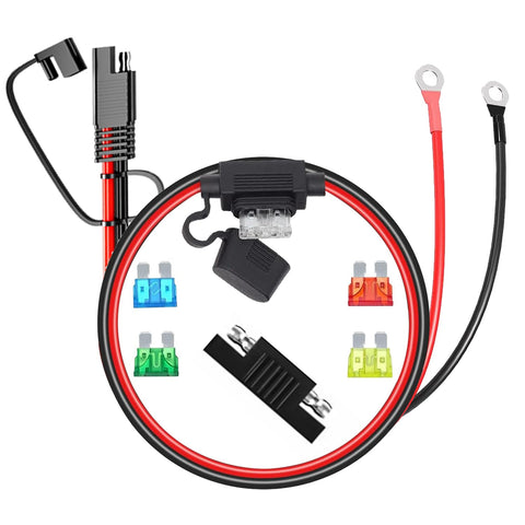 Billion wealth SAE extension cable 10AWG in use for battery connections with rugged feel