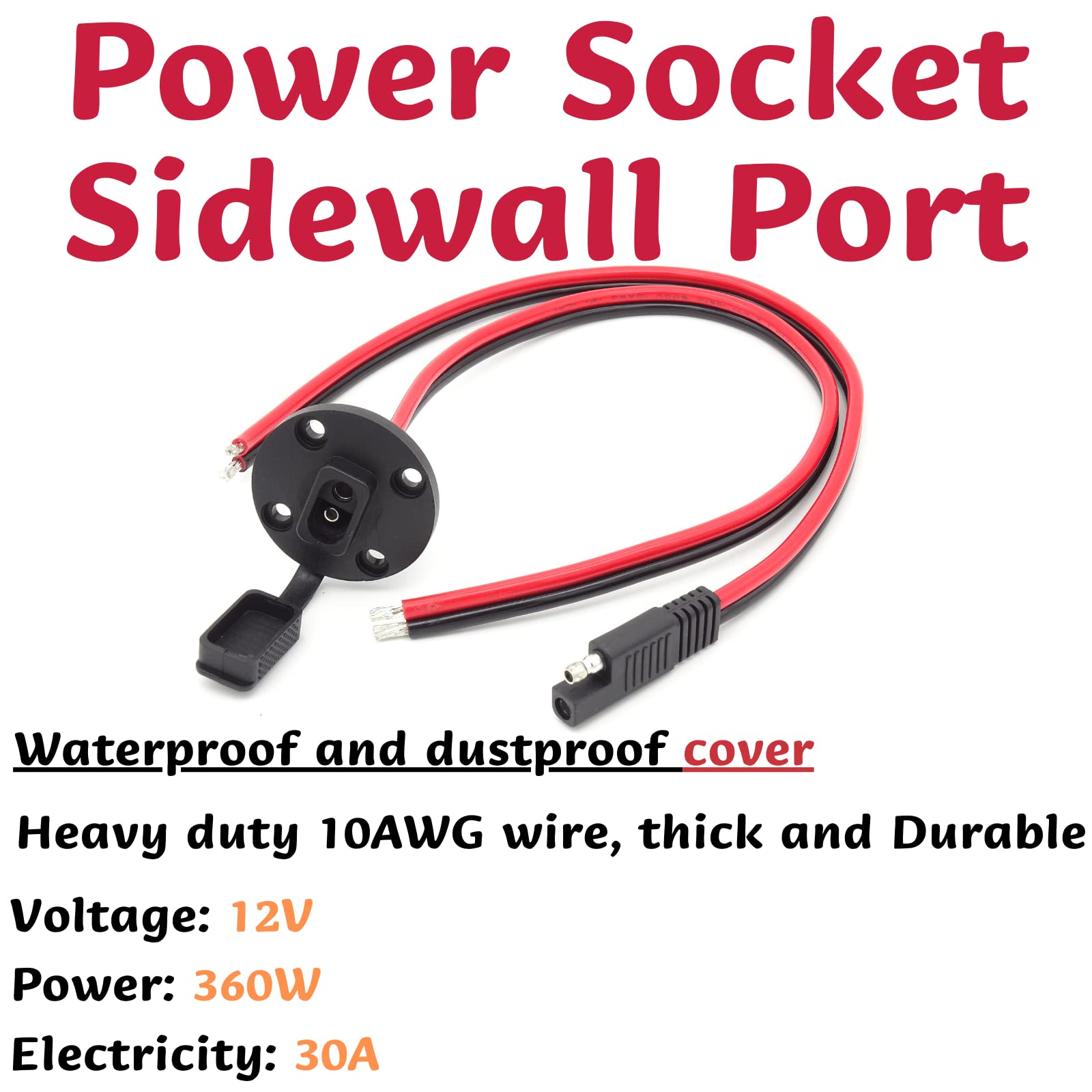 Billion wealth sidewall port with dust cap; weatherproof protection.