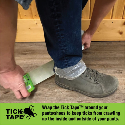 Billy-Bob Tick Tape unrolled to cover a 30-foot roll for versatility