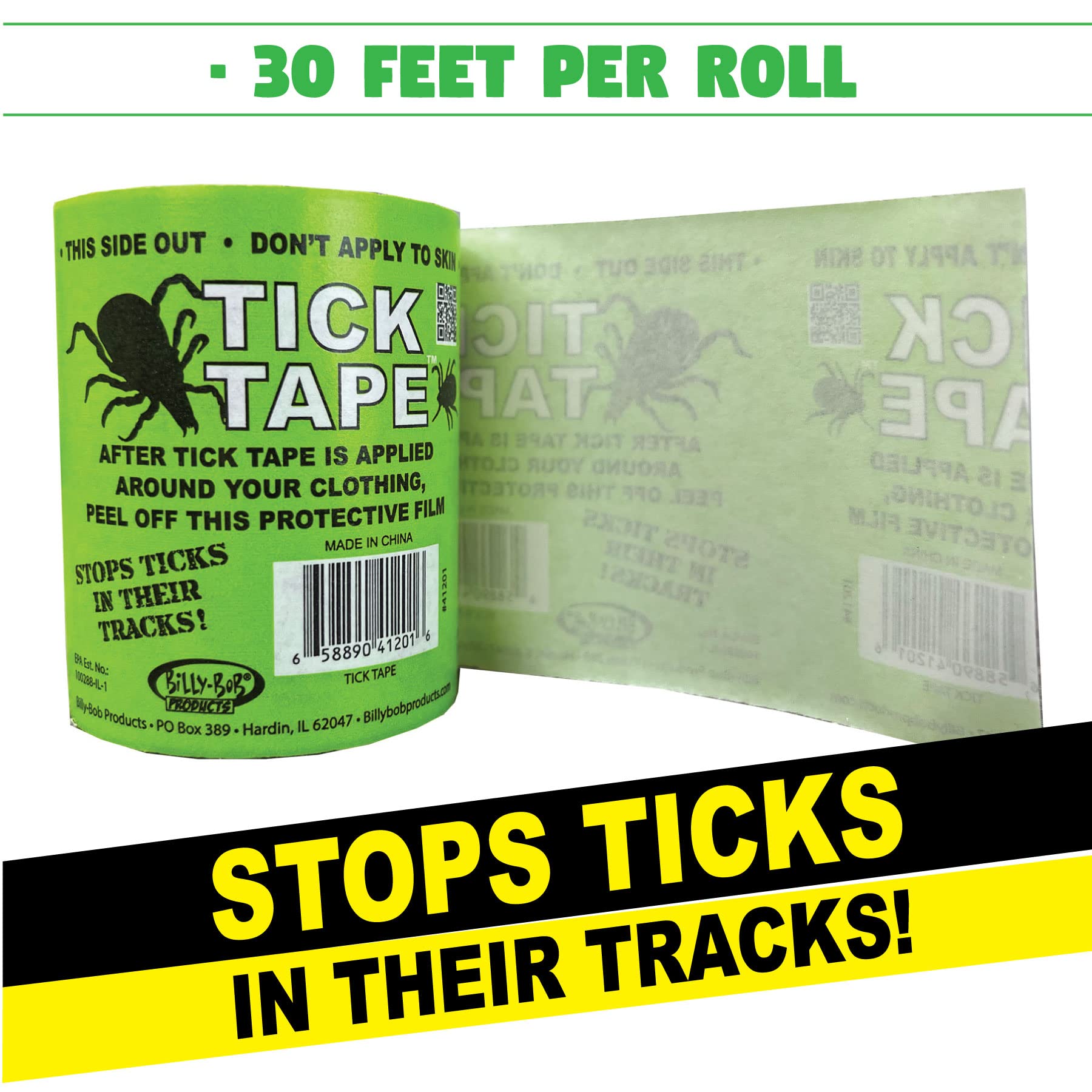 Billy-Bob Tick Tape used in gardening and hiking outdoor setup