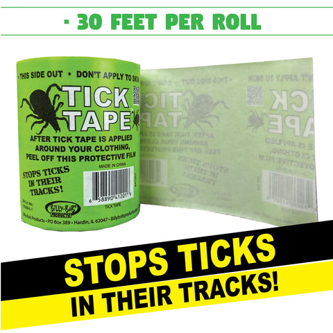 Billy-Bob Tick Tape used in gardening and hiking outdoor setup