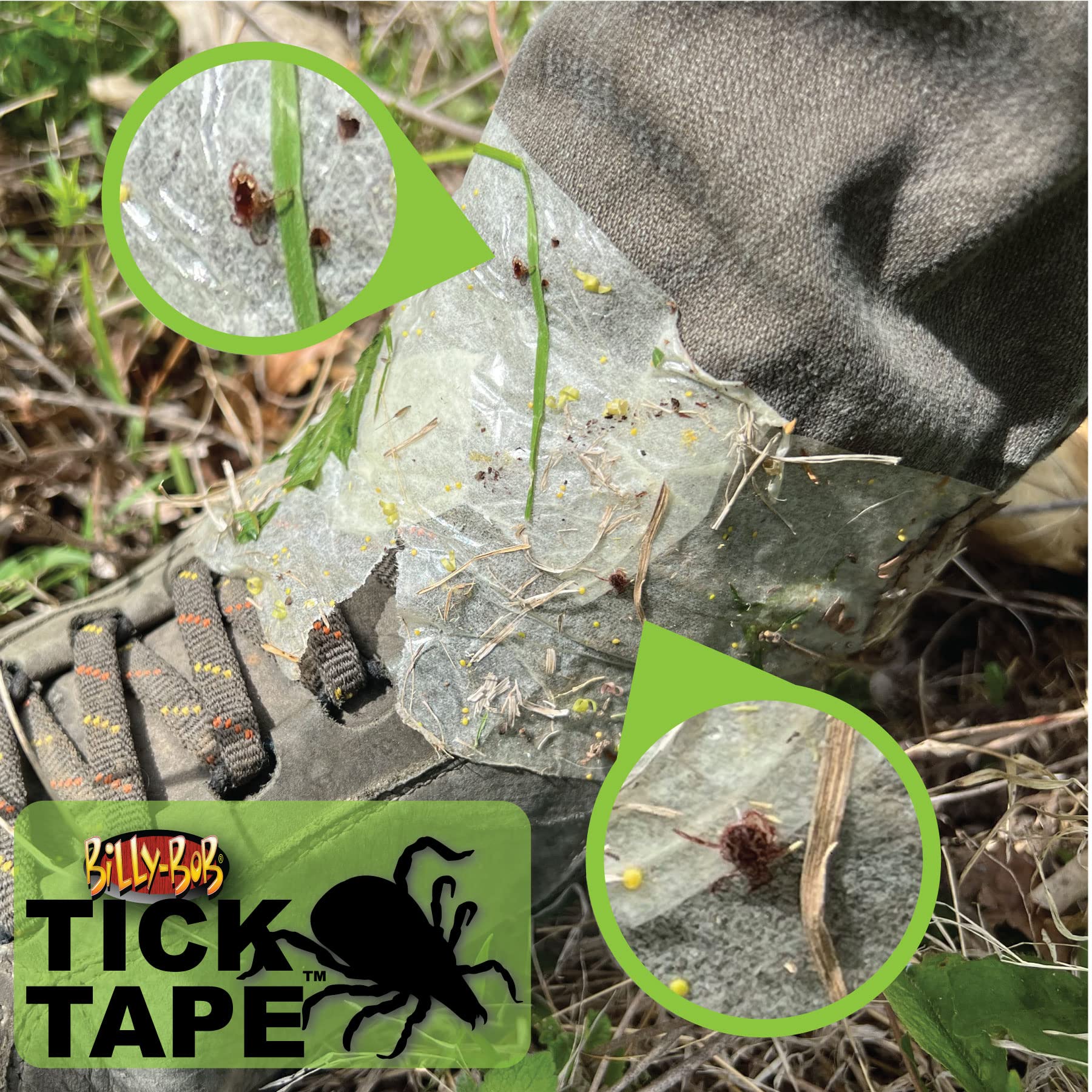 Billy-Bob Tick Tape at the shoe-pant junction to deter tick climbing