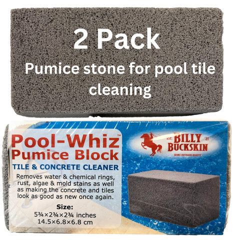 Billy Buckskin Pool Whiz pumice stone 2-pack cleans pool tiles and grout without scratching