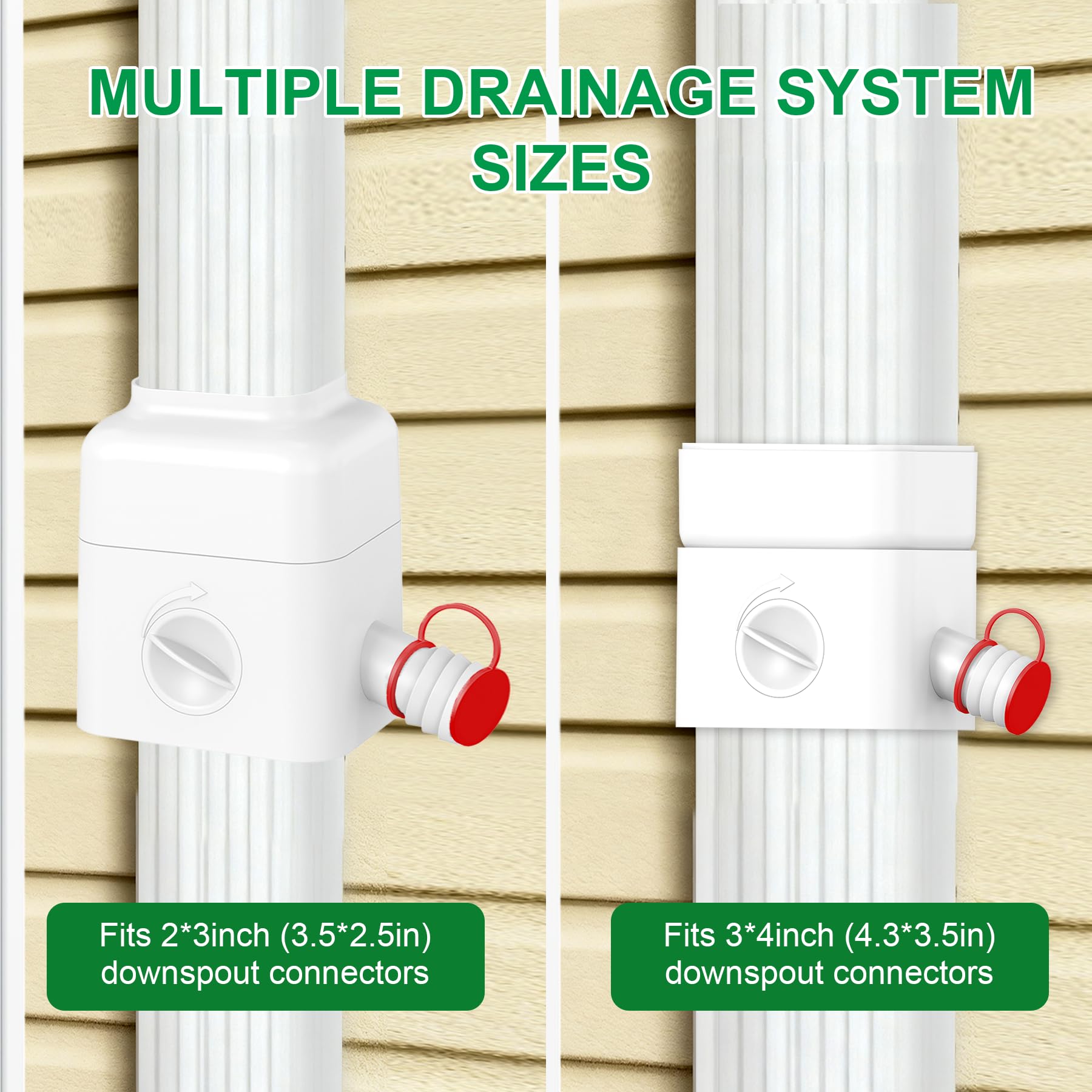 Binazon 5.6-inch hose included connects to the rain barrel