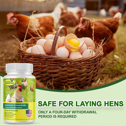 Bingbrofam dewormer for chickens used with broilers and hens during routine care.