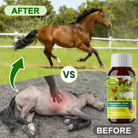 Bingbrofam dewormer being mixed with water for simple administration