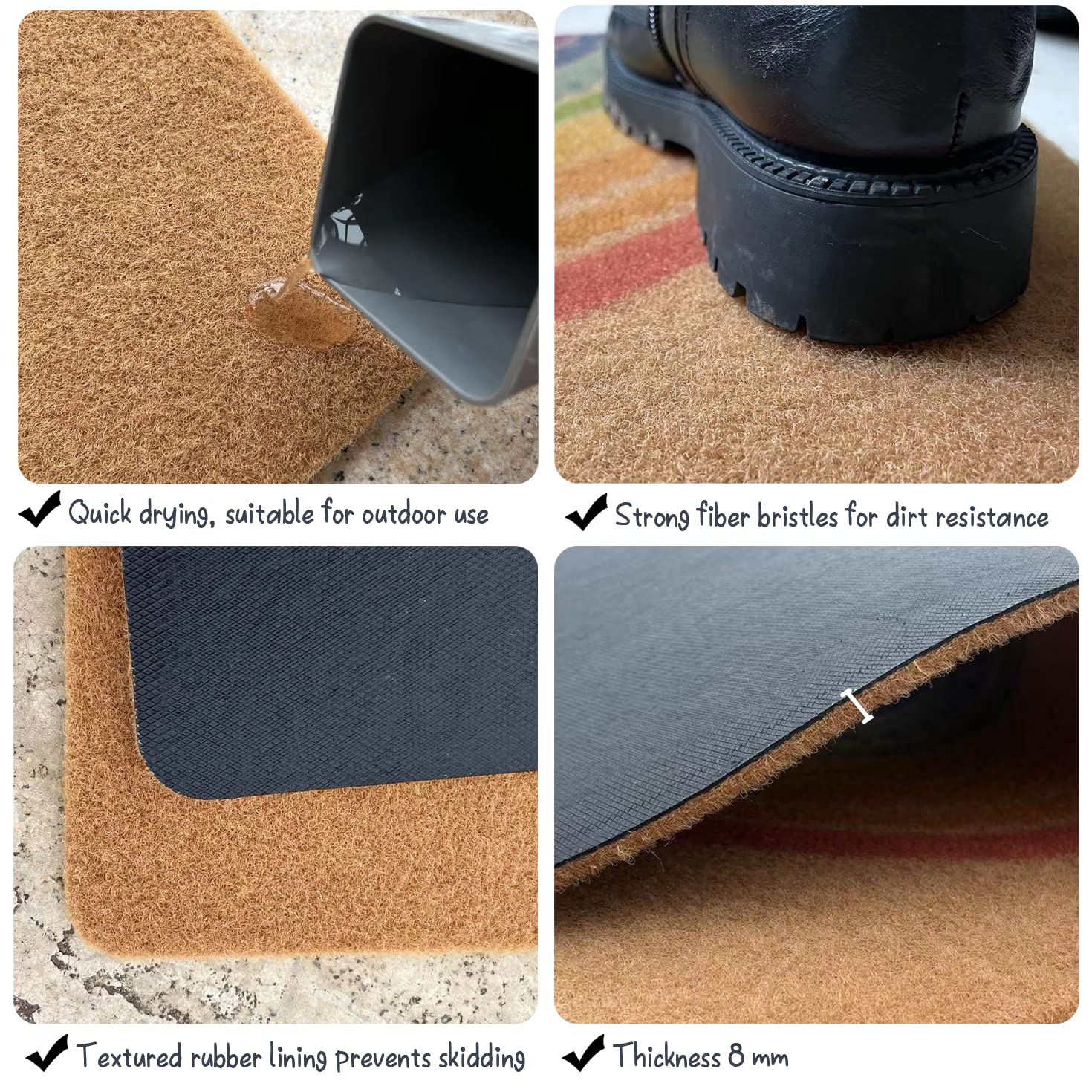 Weather-resistant surface dries quickly after rain or spills.