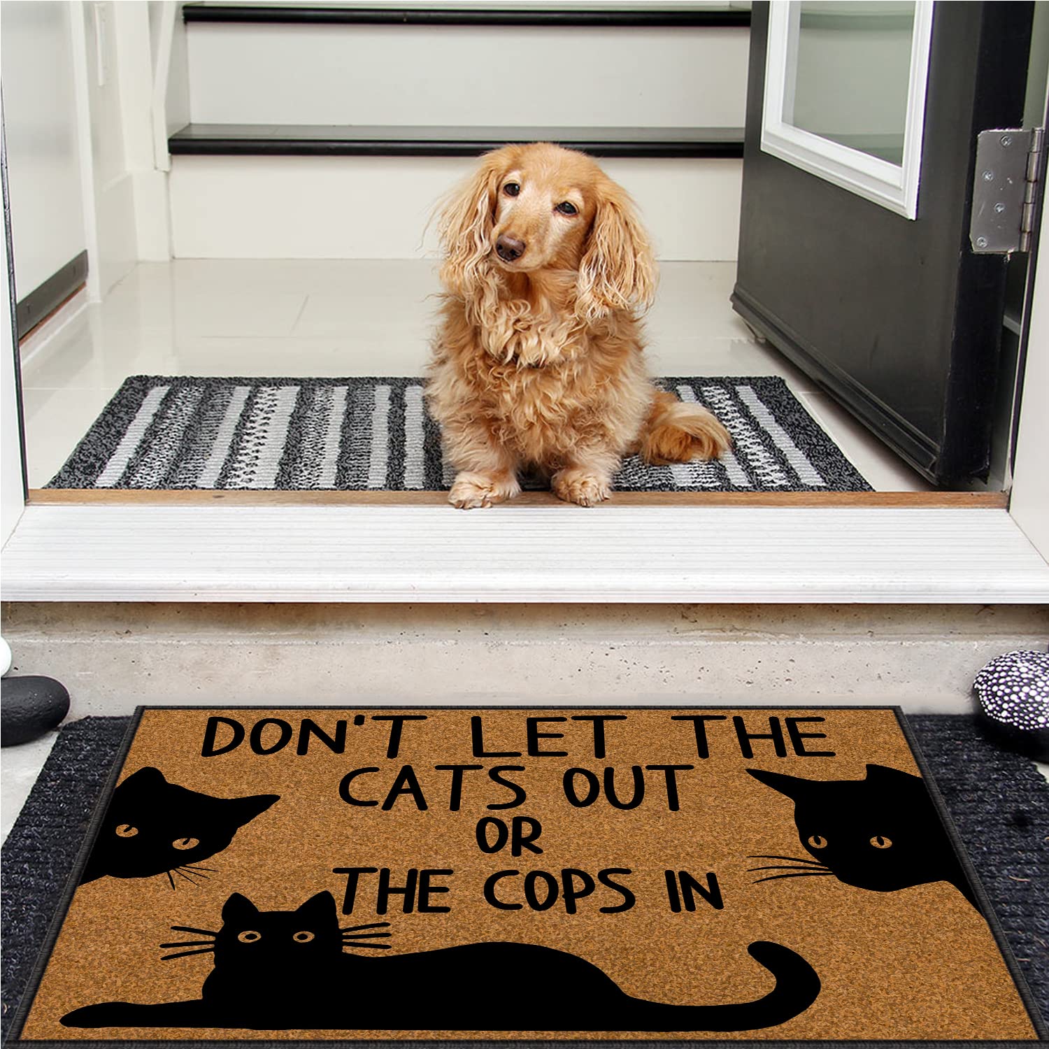 BinHang indoor mat with durable, non-slip backing for safer entrances.