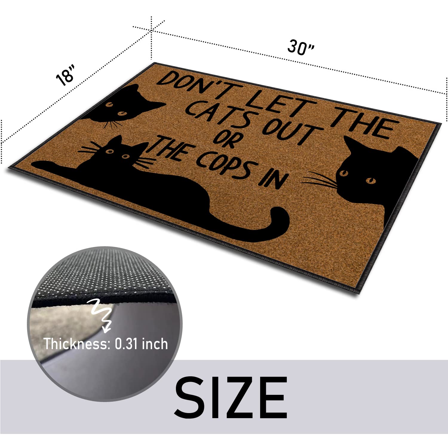 BinHang welcome mat with easy-clean surface for hose rinsing and quick dry.