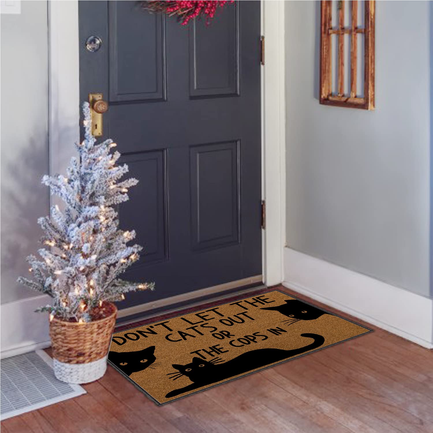 BinHang mat styled for festival decor and seasonal entryway vibe.