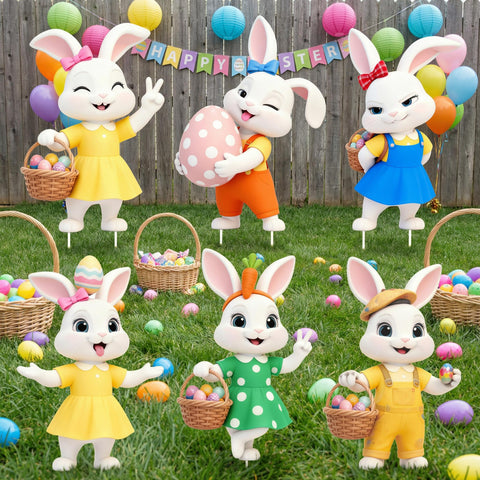 Binkahui Easter bunny yard sign collection brightens a lawn with playful curb appeal